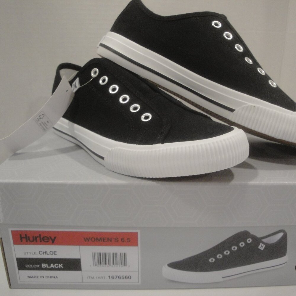 Hurley Slip-on Women's sneakers Classic Canvas NIB Black Size 6.5